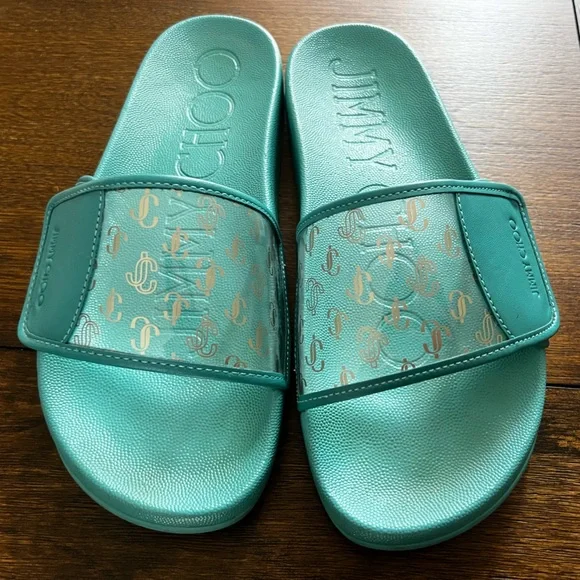 Jimmy Choo Malibu Fitz Monogram Sandals, Size 7 - Picture 6 of 8